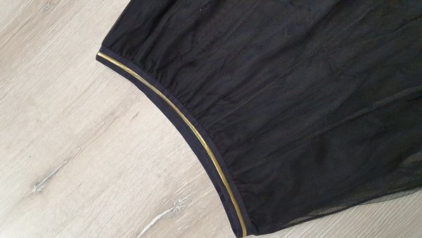 Tüllrock schwarz mit Unterrock mit schmalem Gummibund